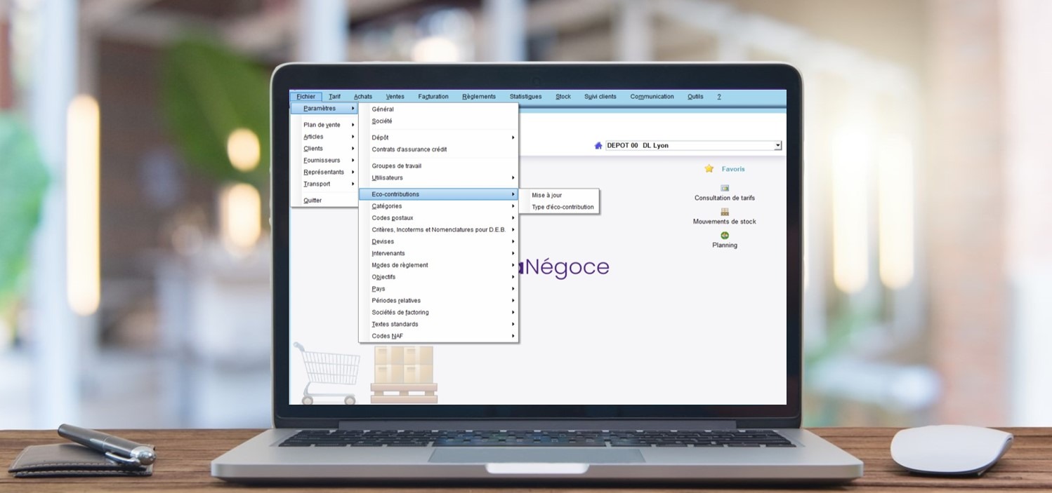 Mise en situation du logiciel onaya negoce