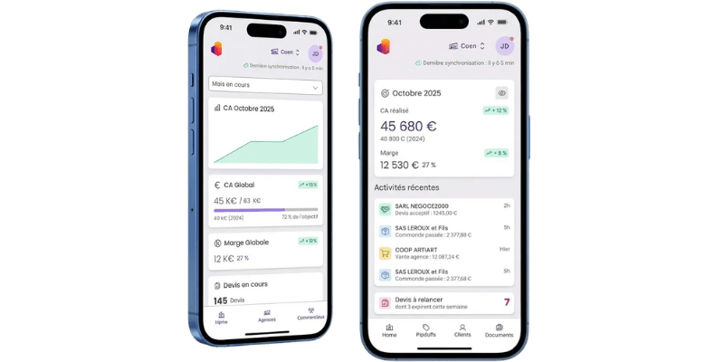 Maquette sur smartphone de l'application Onaya