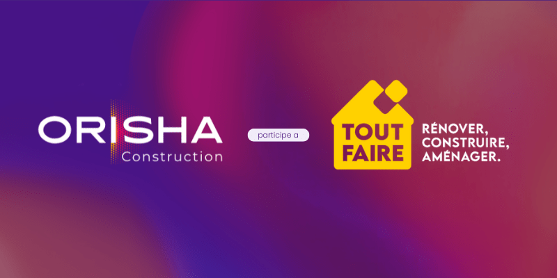 Image de couverture annonçant que Orisha Construction sera présent au salon Tout Faire Matériaux les 21 et 22 janvier 2026