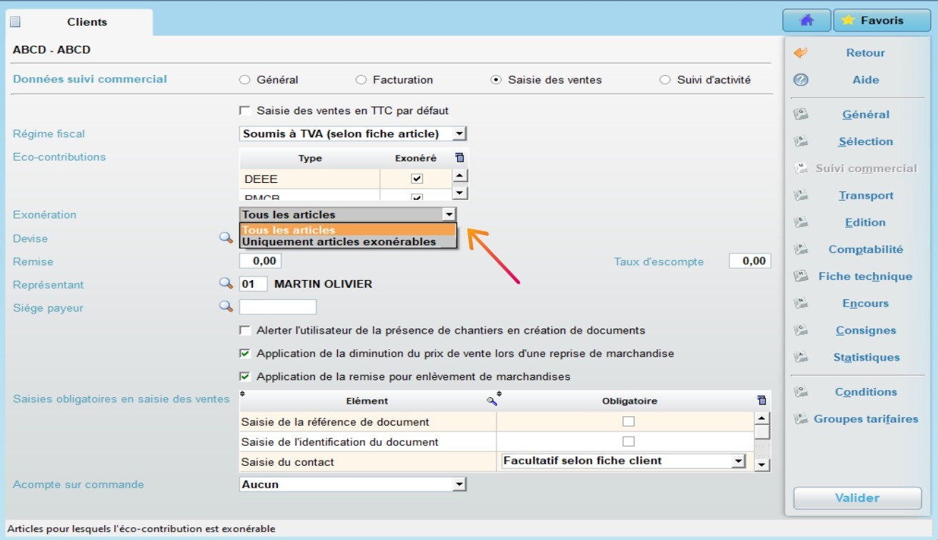 capture onaya negoce - exoneration par type d'éco contribution