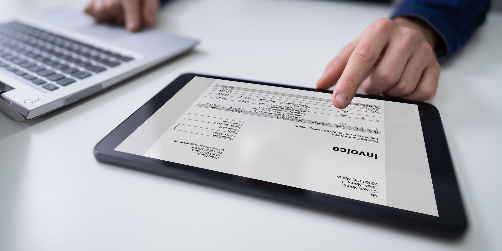 Saisie de facture électronique sur tablette pour une entreprise du BTP