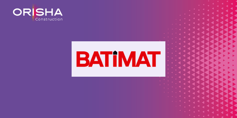 Bannière Orisha Construction avec le logo du salon Batimat.